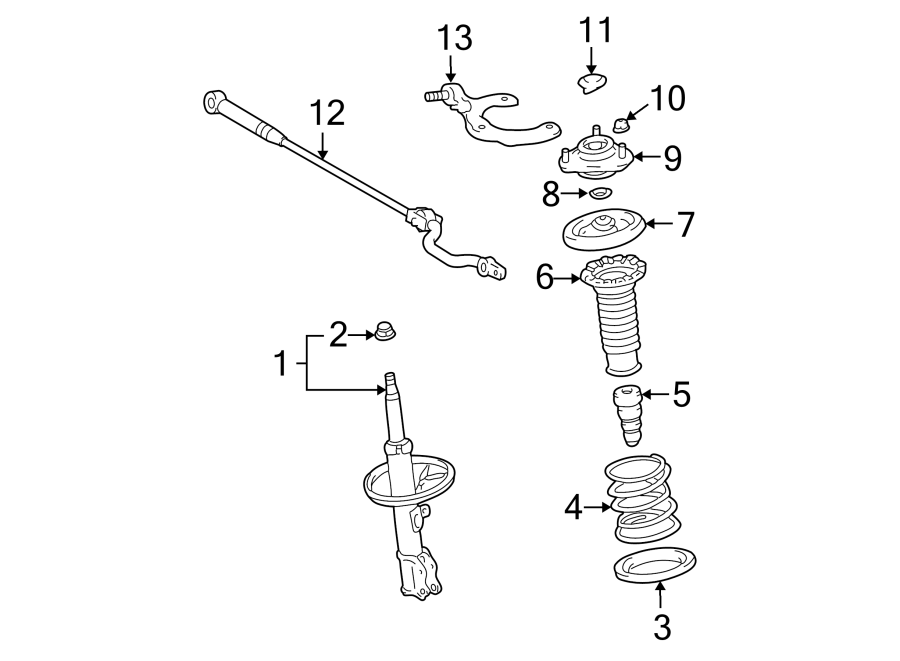 Diagram FRONT SUSPENSION. STRUTS & COMPONENTS. for your 2002 Toyota Celica   