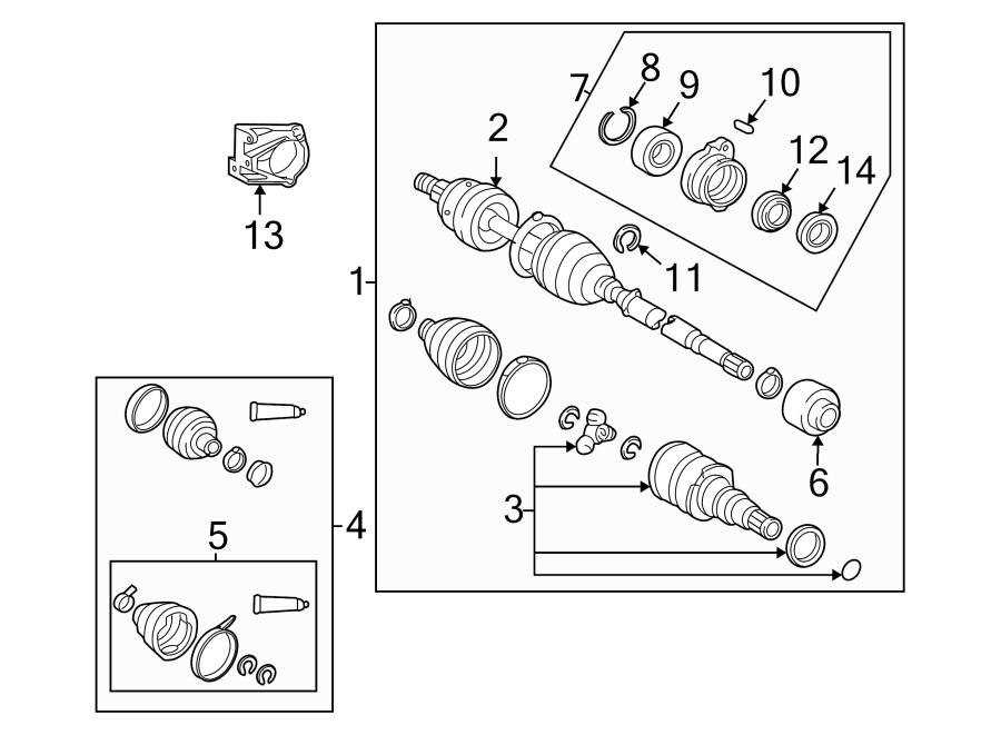 Diagram FRONT SUSPENSION. DRIVE AXLES. for your 2005 Toyota Corolla   