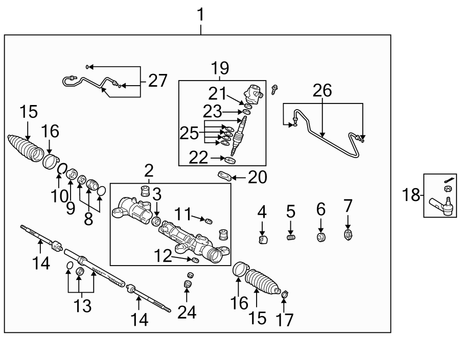 Diagram STEERING GEAR & LINKAGE. for your 2007 Toyota Corolla   