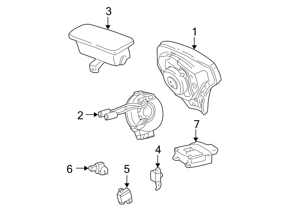 Diagram RESTRAINT SYSTEMS. AIR BAG COMPONENTS. for your Toyota Corolla  