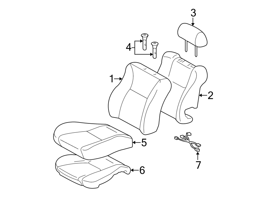 Diagram SEATS & TRACKS. FRONT SEAT COMPONENTS. for your 2016 Toyota Yaris   