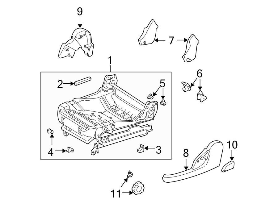 Diagram SEATS & TRACKS. TRACKS & COMPONENTS. for your 2016 Toyota Yaris   