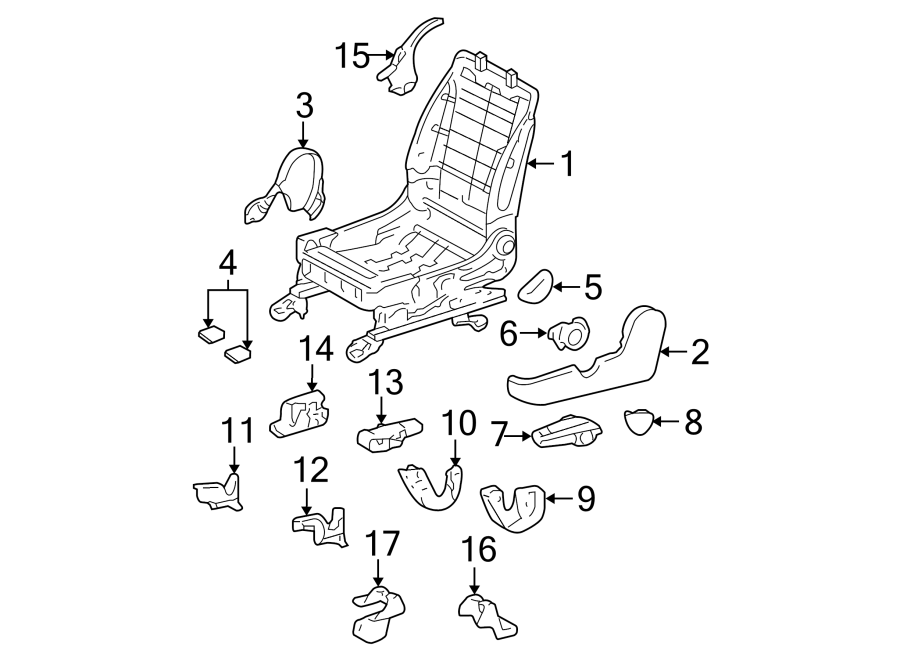 Diagram SEATS & TRACKS. TRACKS & COMPONENTS. for your Toyota Corolla  