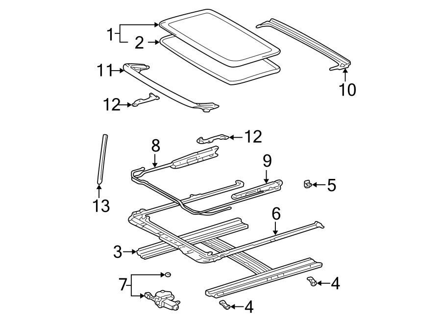 Diagram W/SUNROOF. for your Toyota Corolla  