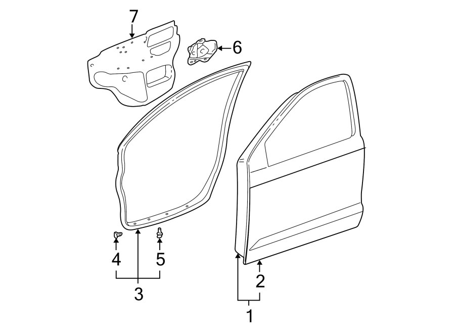 Diagram FRONT DOOR. DOOR & COMPONENTS. for your 2016 Toyota Land Cruiser   