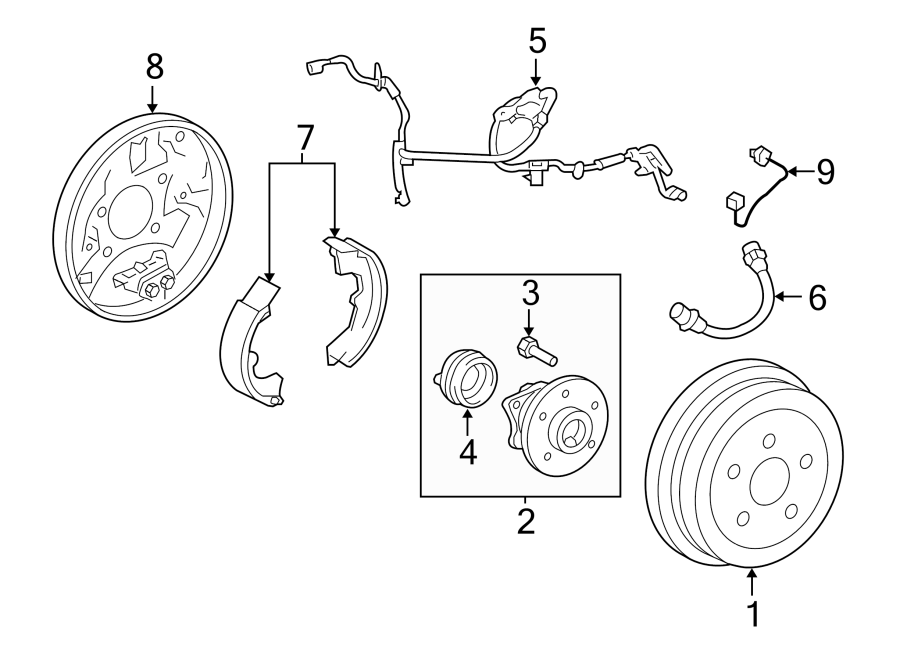 Diagram REAR SUSPENSION. BRAKE COMPONENTS. for your 2013 Toyota FJ Cruiser   