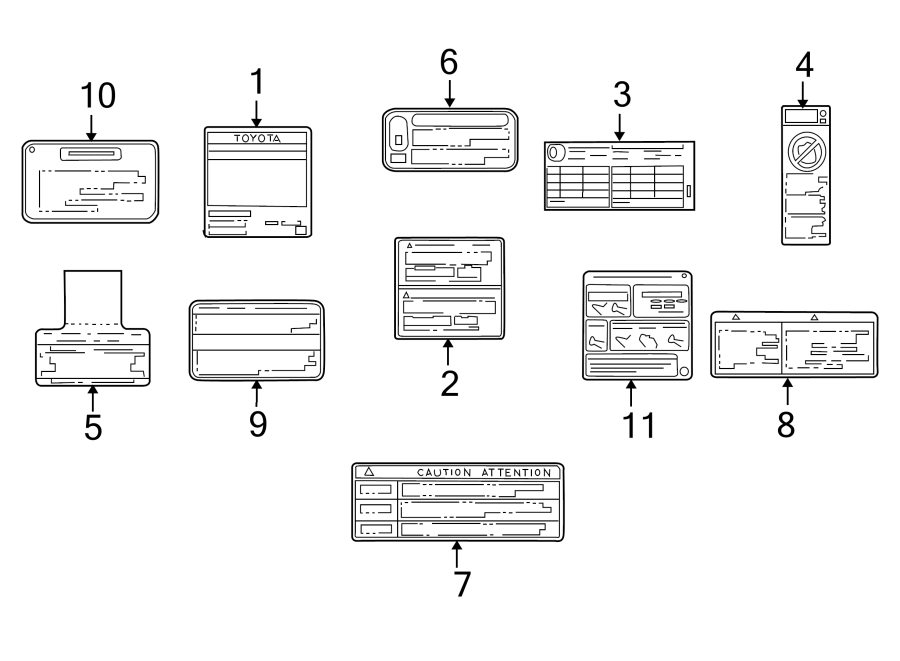 Diagram INFORMATION LABELS. for your Toyota