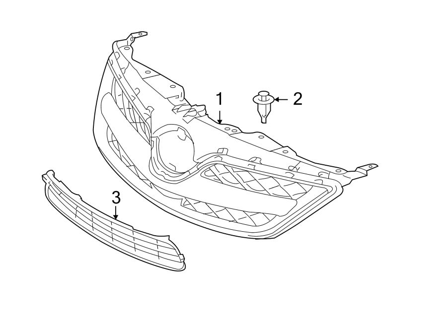 Diagram GRILLE & COMPONENTS. for your 2022 Toyota Prius Prime   