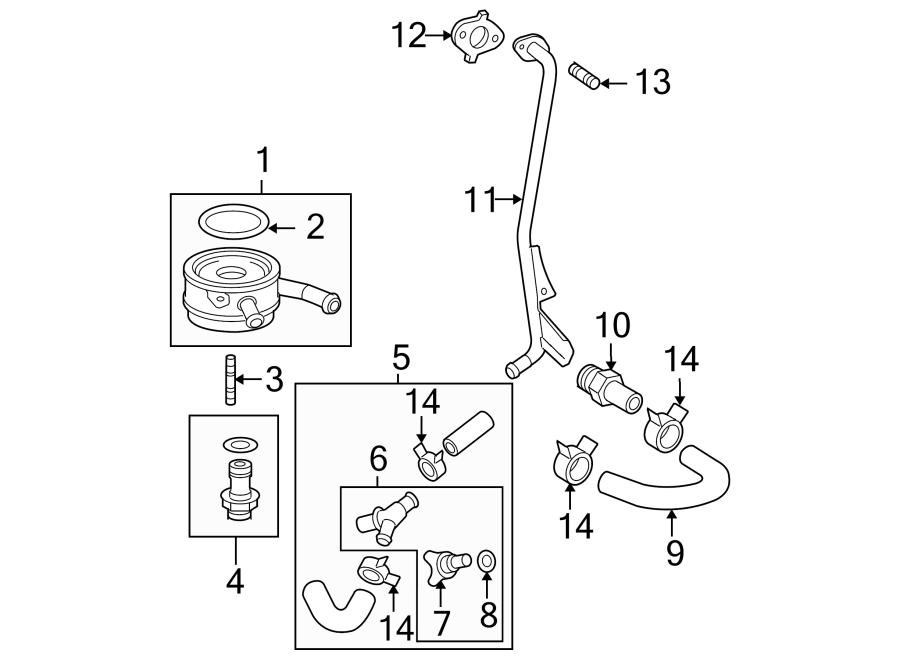 Diagram ENGINE OIL COOLER. for your 2013 Toyota Camry   