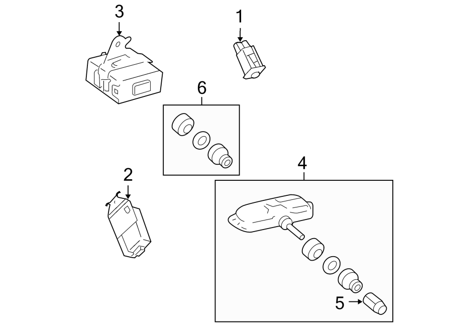 Diagram TIRE PRESSURE MONITOR COMPONENTS. for your 2010 Toyota Camry  LE SEDAN 