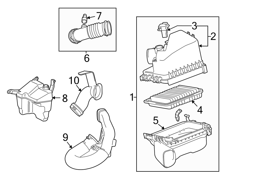 Diagram Engine / transaxle. Air intake. for your 2012 Toyota Corolla  LE SEDAN 