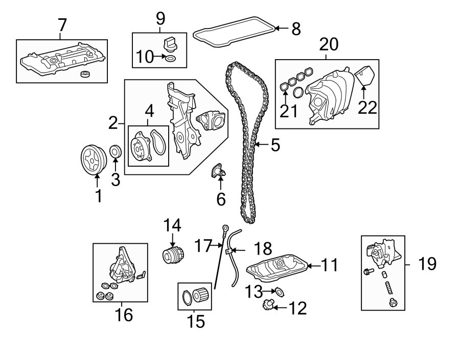 Diagram ENGINE / TRANSAXLE. ENGINE PARTS. for your 2016 Toyota Camry  Hybrid LE Sedan 