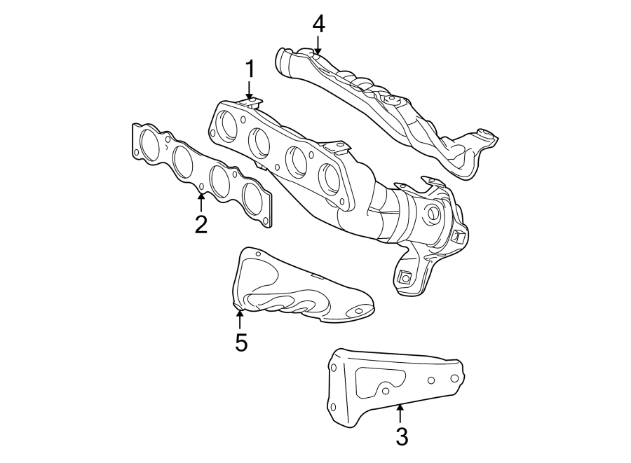 Diagram EXHAUST SYSTEM. MANIFOLD. for your Toyota Tacoma  