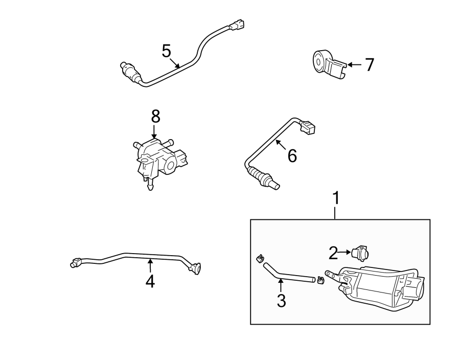 Diagram EMISSION SYSTEM. EMISSION COMPONENTS. for your 2021 Toyota Corolla   