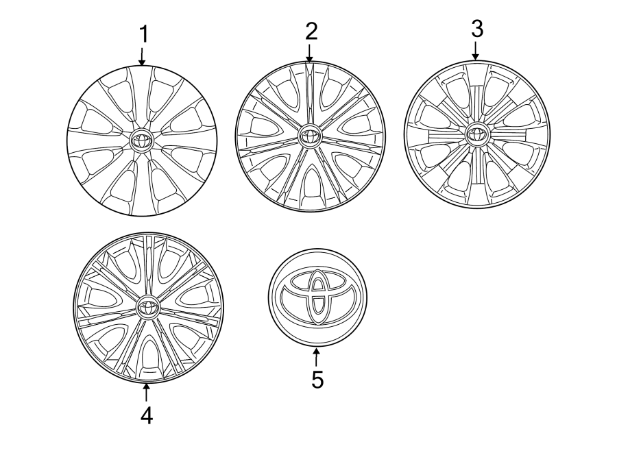 Diagram WHEELS. COVERS & TRIM. for your Toyota