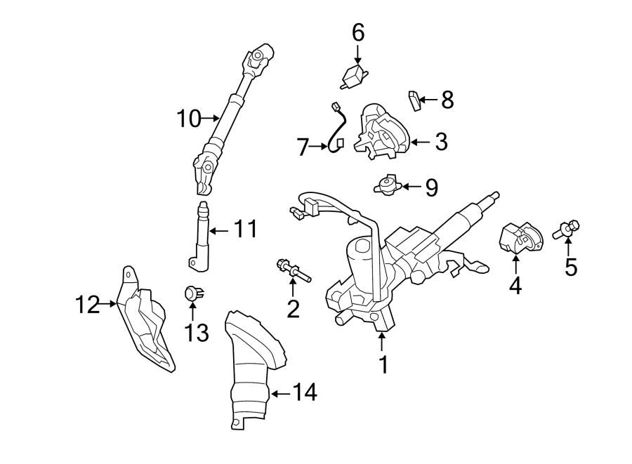 Diagram STEERING COLUMN ASSEMBLY. for your 2022 Toyota 4Runner 4.0L V6 A/T 4WD SR5 Sport Utility 