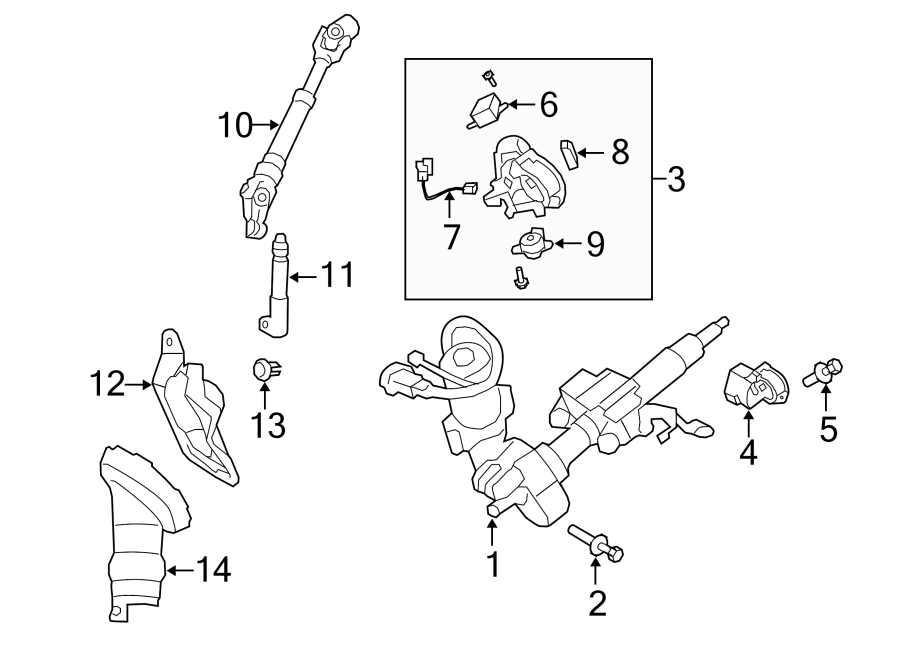 Diagram STEERING COLUMN ASSEMBLY. for your 2024 Toyota Camry  TRD Sedan 