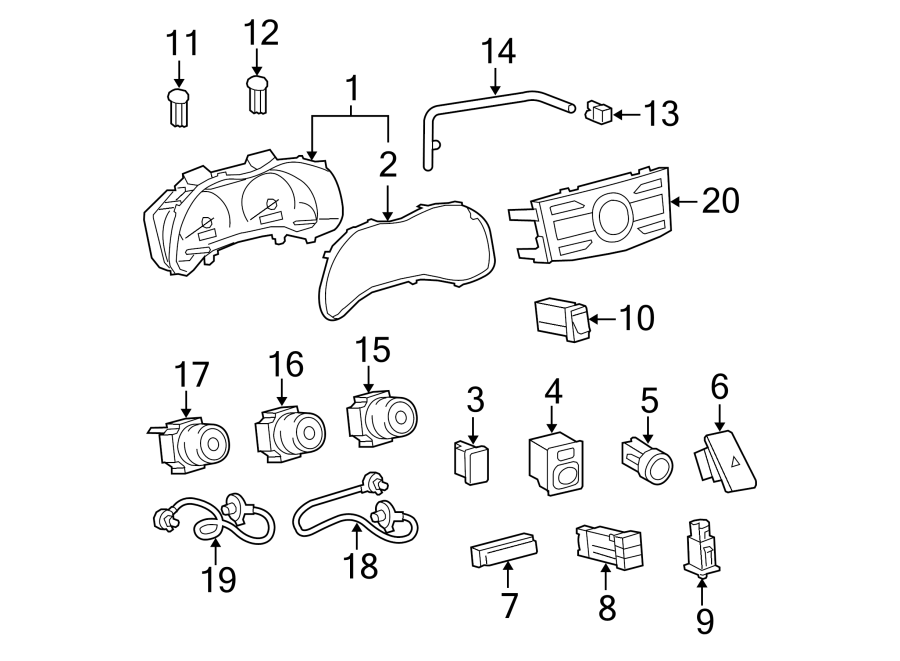 Diagram INSTRUMENT PANEL. CLUSTER & SWITCHES. for your Toyota