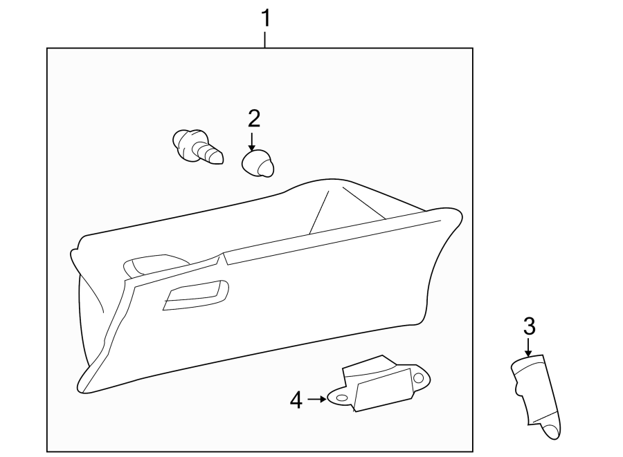 Diagram INSTRUMENT PANEL. GLOVE BOX. for your Toyota