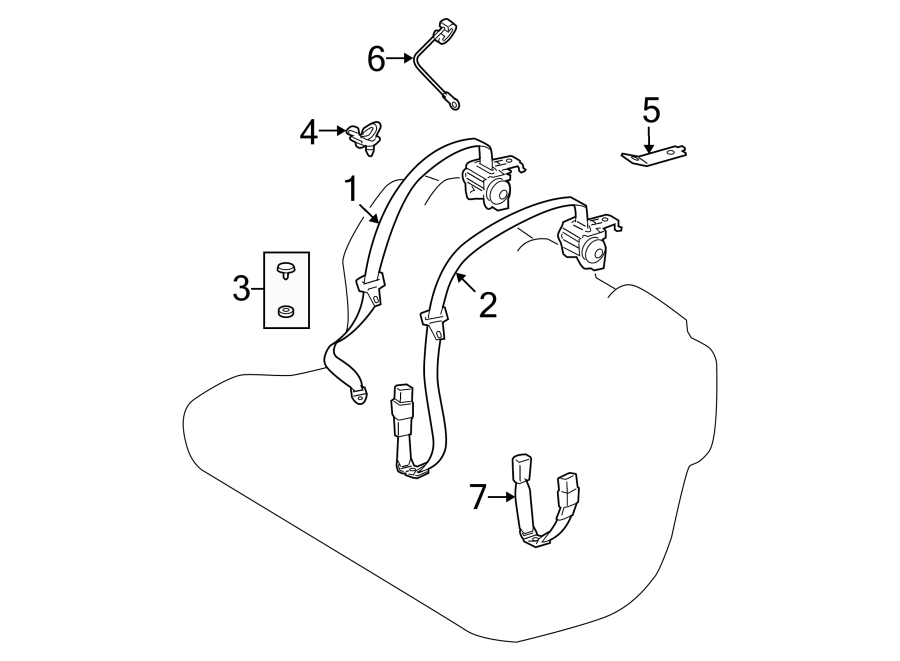 Diagram RESTRAINT SYSTEMS. REAR SEAT BELTS. for your Toyota Corolla  