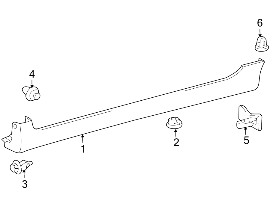 Diagram PILLARS. ROCKER & FLOOR. EXTERIOR TRIM. for your 2022 Toyota RAV4   