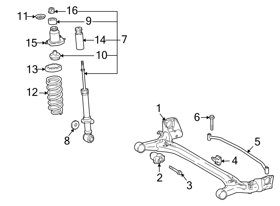 Diagram REAR SUSPENSION. SUSPENSION COMPONENTS. for your 2023 Toyota Tacoma   