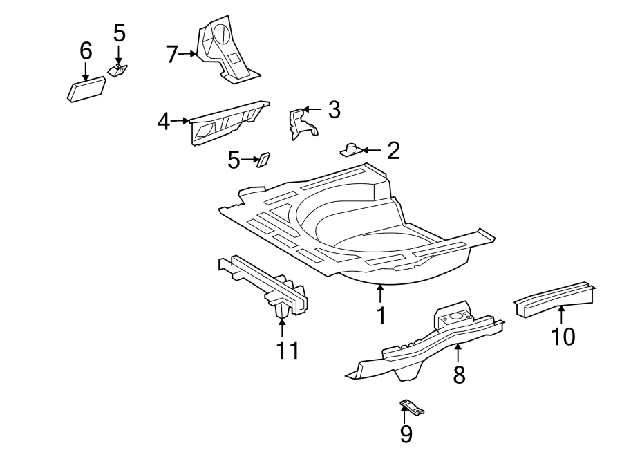 Diagram REAR BODY & FLOOR. FLOOR & RAILS. for your 2021 Toyota 4Runner   