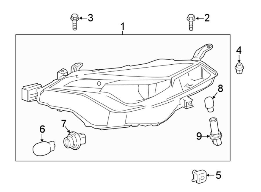 Diagram FRONT LAMPS. HEADLAMP COMPONENTS. for your 2001 Toyota 4Runner   