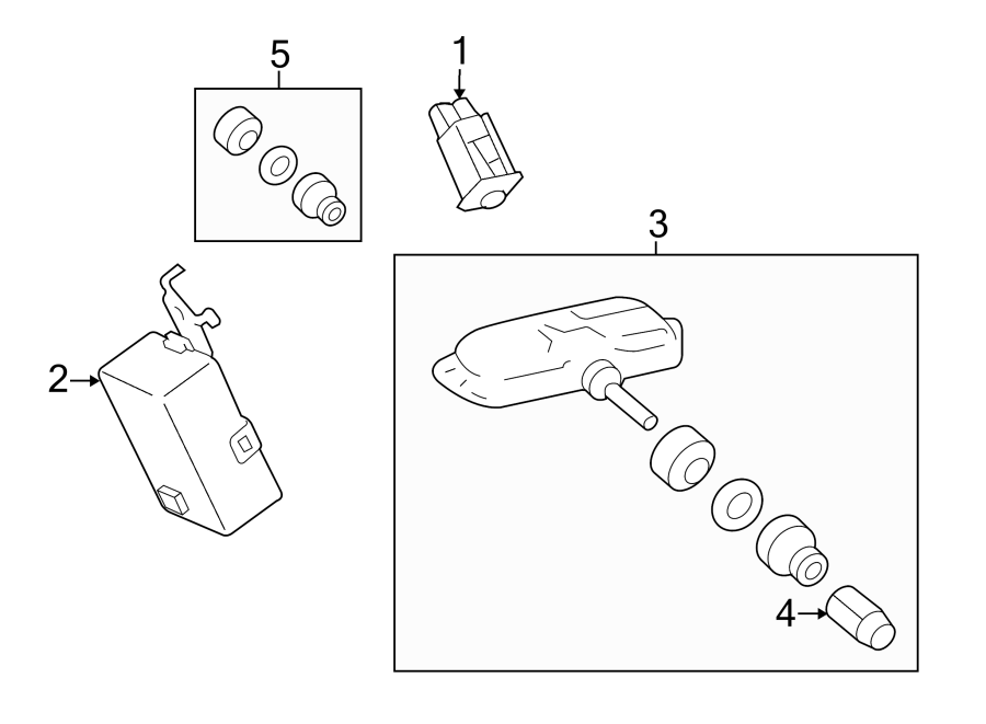 Diagram TIRE PRESSURE MONITOR COMPONENTS. for your Toyota