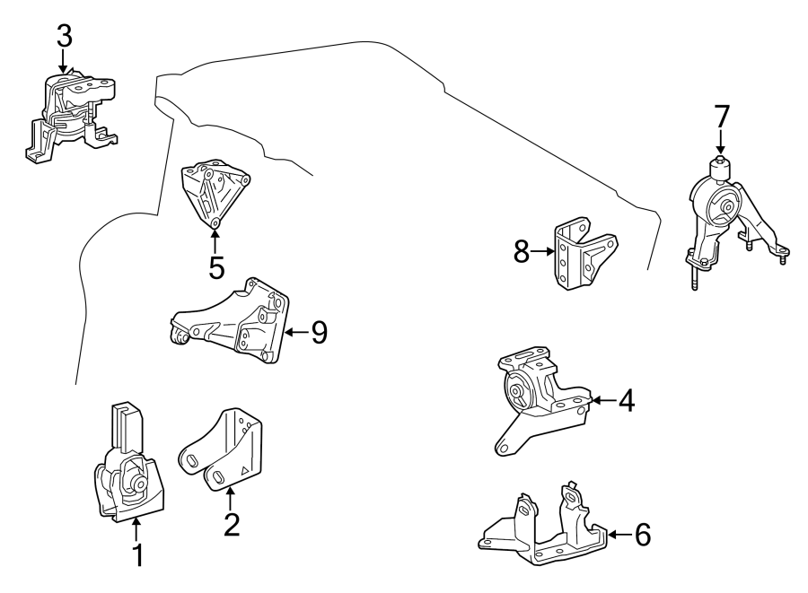 Diagram ENGINE / TRANSAXLE. ENGINE & TRANS MOUNTING. for your 2012 Toyota Sienna   