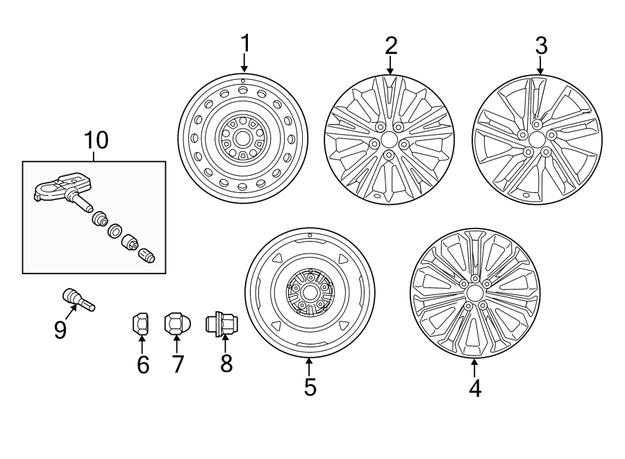 Diagram WHEELS. for your Toyota Avalon  