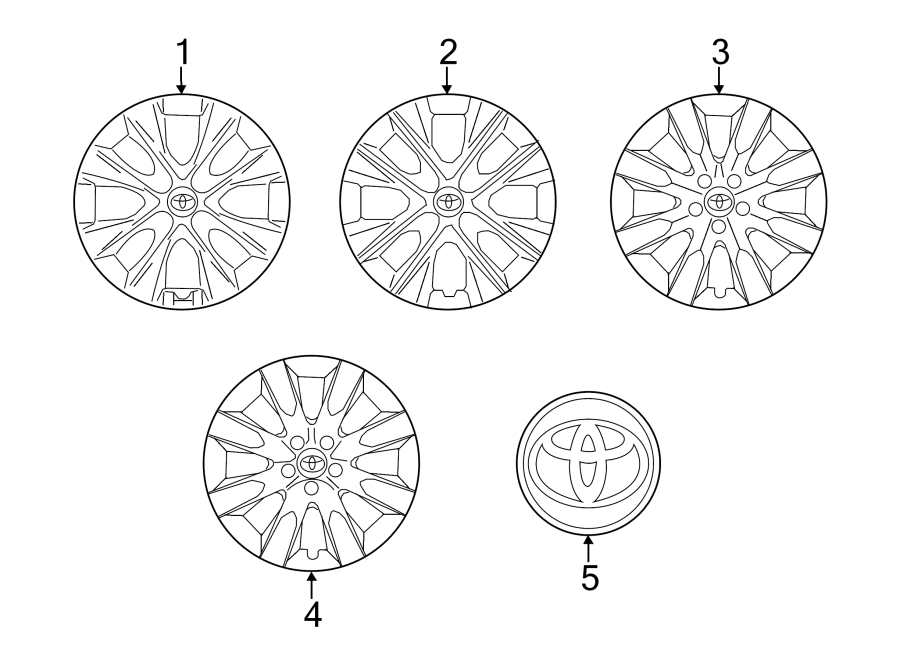 Diagram WHEELS. COVERS & TRIM. for your 2009 Toyota Avalon   