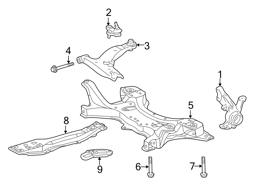 Diagram FRONT SUSPENSION. SUSPENSION COMPONENTS. for your 2023 Toyota Tundra   