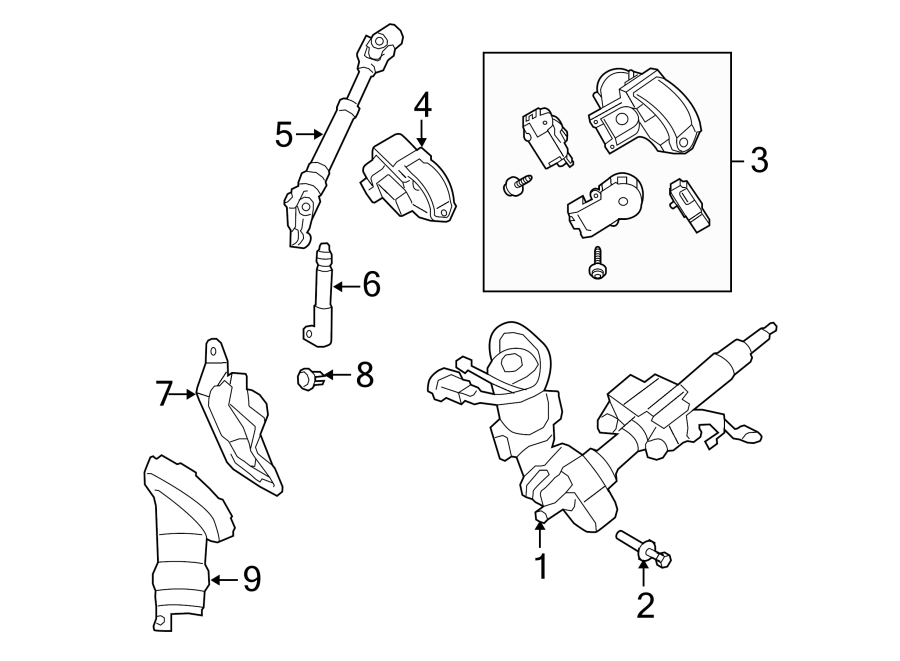 Diagram STEERING COLUMN ASSEMBLY. for your 2009 Toyota Sequoia  Platinum Sport Utility 