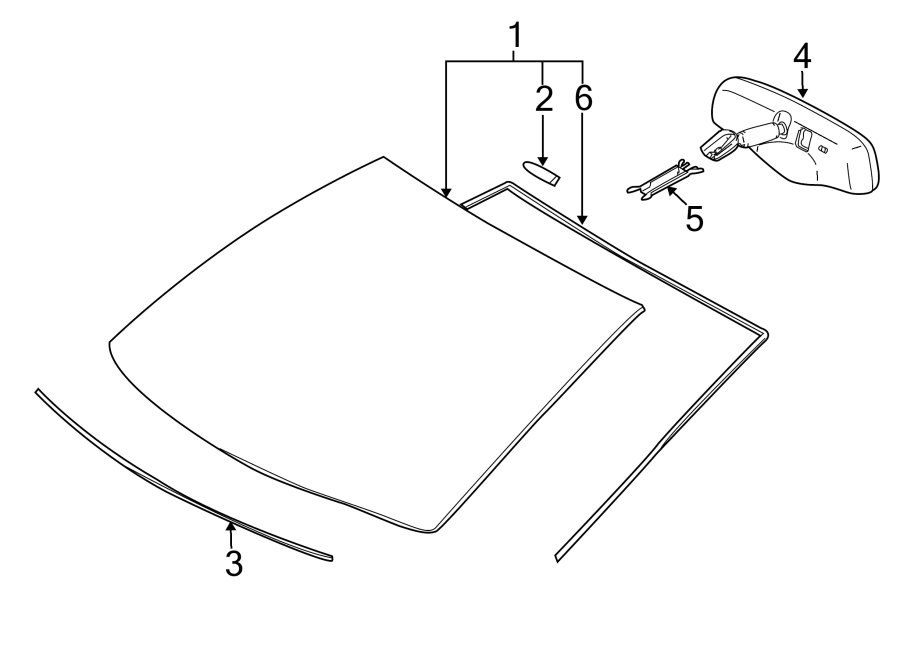 Diagram WINDSHIELD. GLASS. REVEAL MOLDINGS. for your 2001 Toyota Avalon  XLS Sedan 