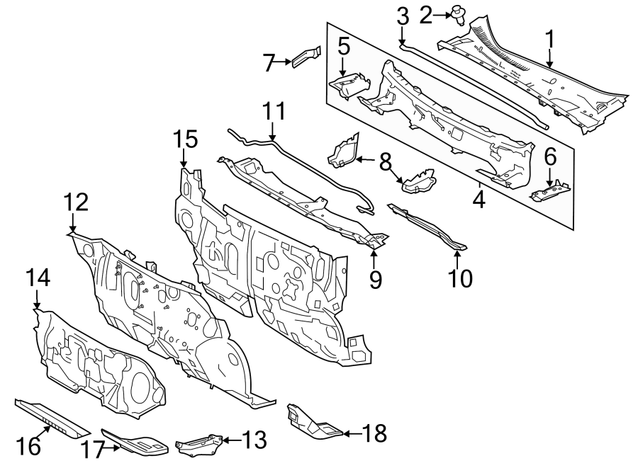 Diagram COWL. for your Toyota Corolla  