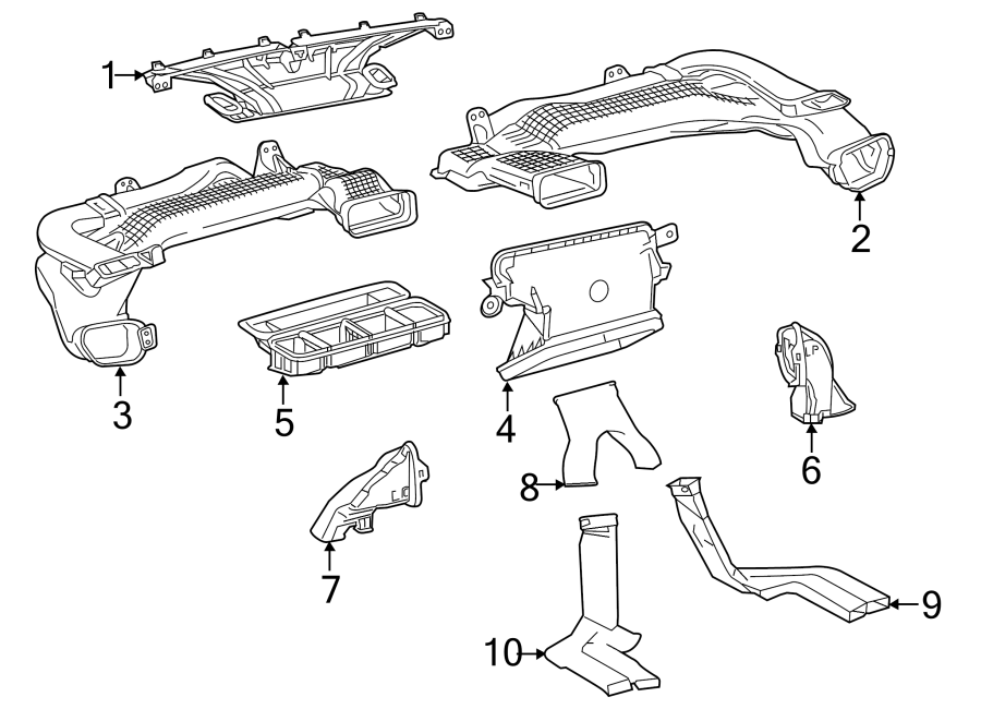 Diagram INSTRUMENT PANEL. DUCTS. for your 2006 Toyota Highlander   