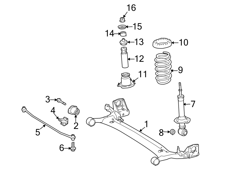 Diagram REAR SUSPENSION. SUSPENSION COMPONENTS. for your 2004 Toyota Celica  GTS Hatchback 