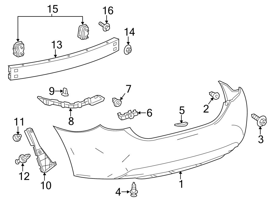 Diagram REAR BUMPER. BUMPER & COMPONENTS. for your 2013 Toyota Avalon  Hybrid XLE Sedan 