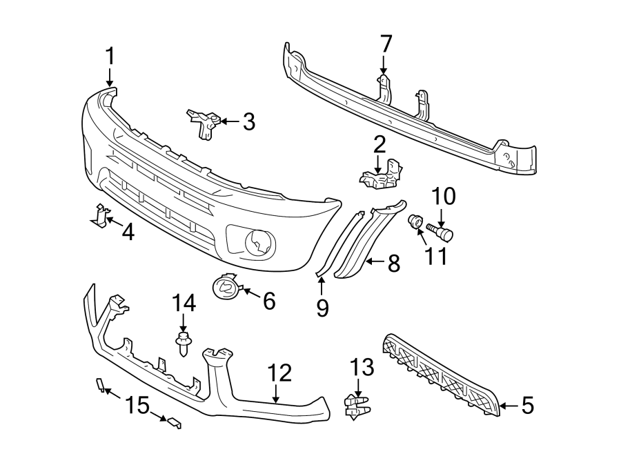 Diagram FRONT BUMPER. BUMPER & COMPONENTS. for your 2017 Toyota Prius Prime  Plus Hatchback 