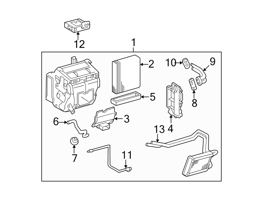 Diagram AIR CONDITIONER & HEATER. EVAPORATOR COMPONENTS. for your Toyota RAV4  