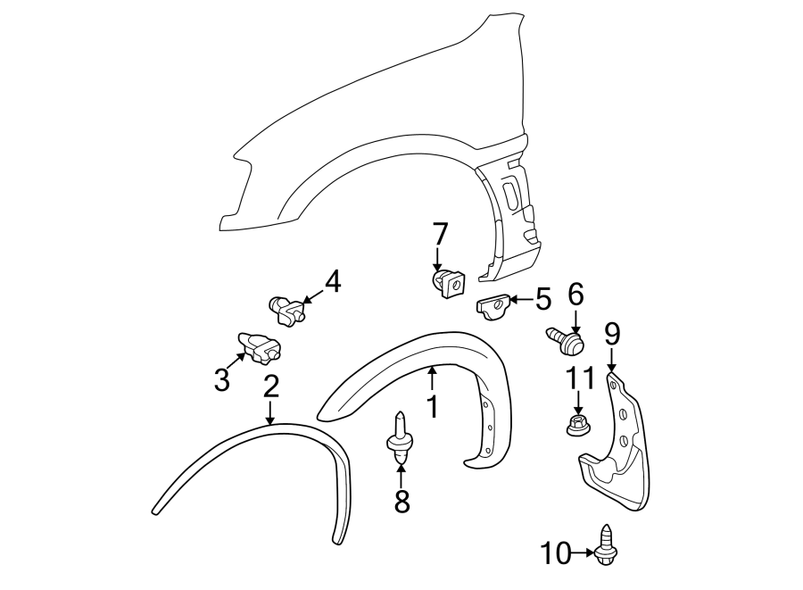 Diagram FENDER. EXTERIOR TRIM. for your 2020 Toyota C-HR   