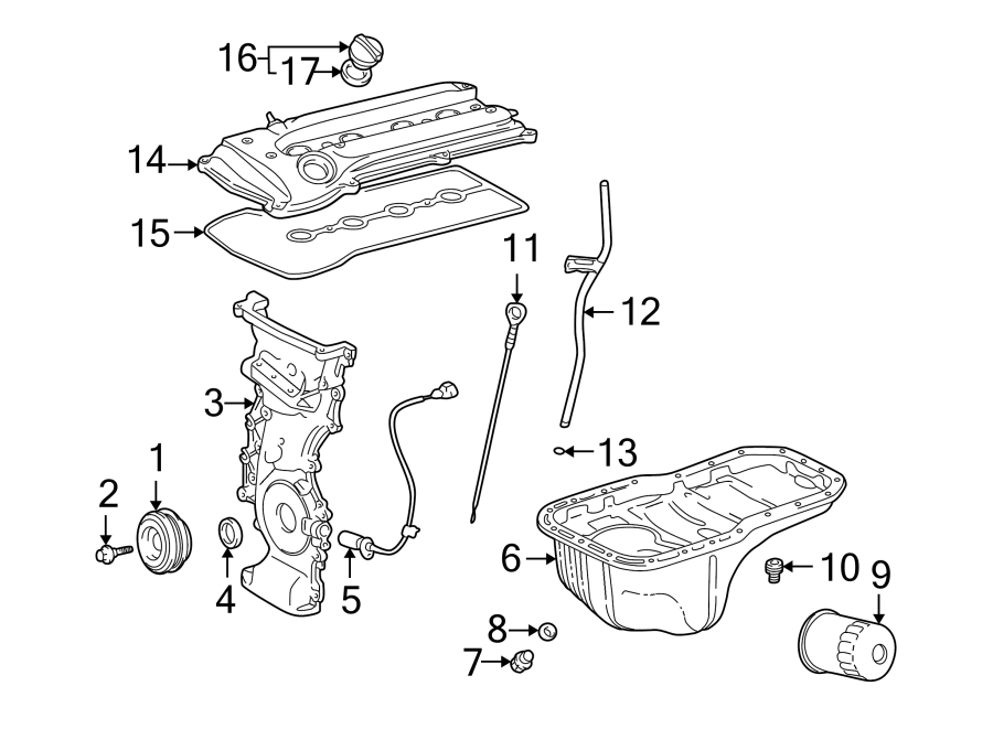 Diagram ENGINE PARTS. for your 2014 Toyota Tundra  SR5 Extended Cab Pickup Fleetside 