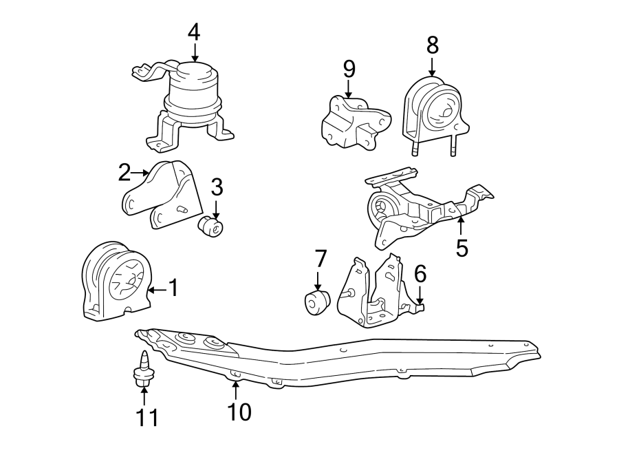 Diagram ENGINE & TRANS MOUNTING. for your 2009 Toyota Venza   