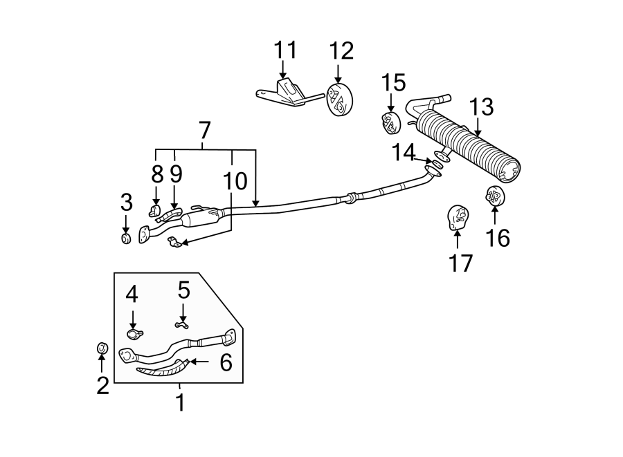 Diagram EXHAUST SYSTEM. EXHAUST COMPONENTS. for your 2012 Toyota Tundra   