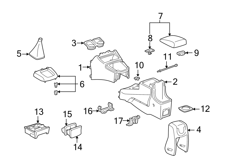 Diagram CONSOLE. for your 2022 Toyota Highlander   