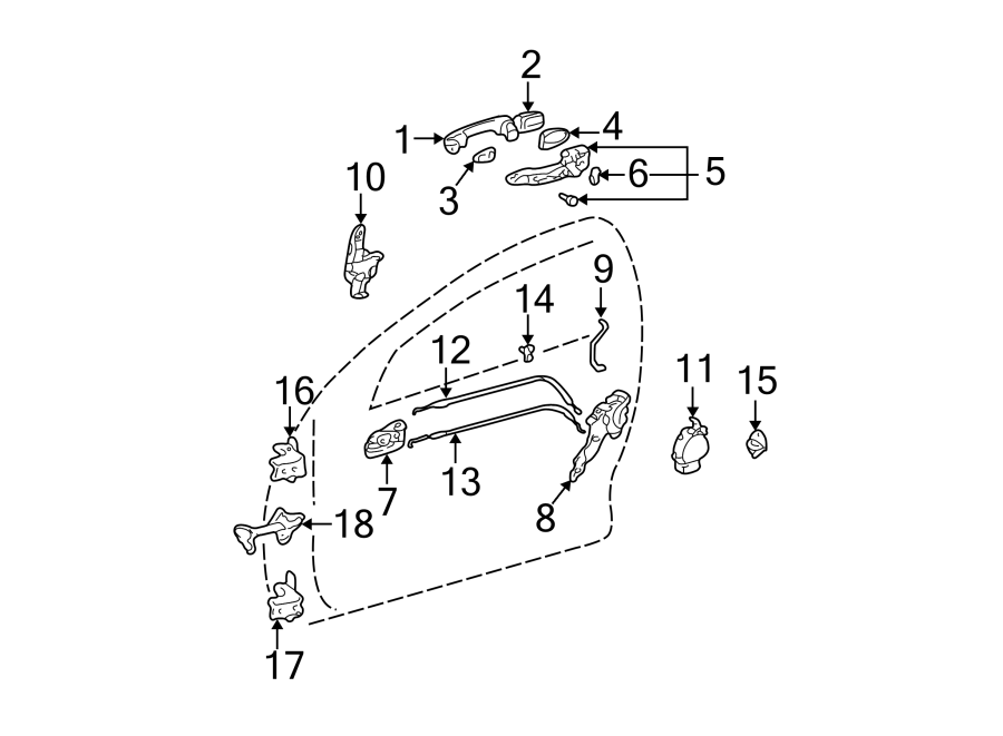 Diagram REAR DOOR. LOCK & HARDWARE. for your 2021 Toyota Highlander   