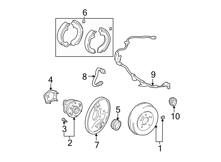 Diagram REAR SUSPENSION. BRAKE COMPONENTS. for your 2022 Toyota Sequoia  TRD Pro Sport Utility 