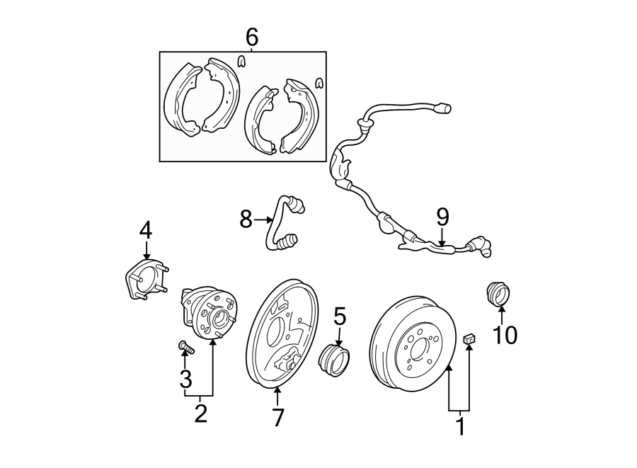 Diagram REAR SUSPENSION. BRAKE COMPONENTS. for your 2022 Toyota Sequoia  TRD Pro Sport Utility 