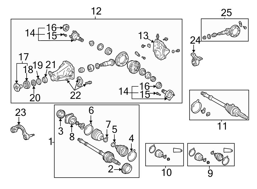 Diagram REAR SUSPENSION. AXLE & DIFFERENTIAL. for your 1997 Toyota Corolla   